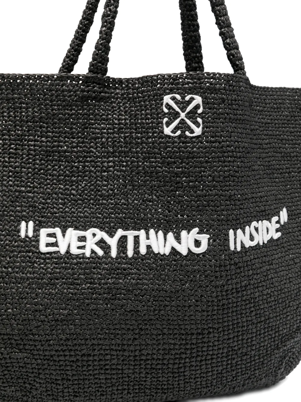 Off-White Jitney geweven shopper met pijlpatroon Zwart