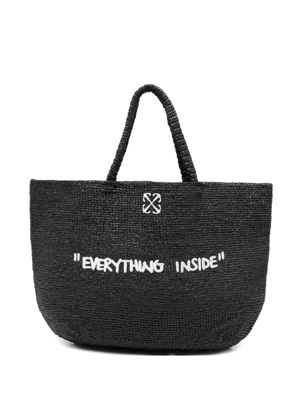 Off-White Jitney arrows-motif woven tote bag - Nero