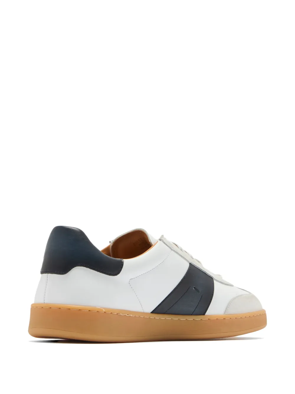 Magnanni panelled suede-trimmed sneakers Wit
