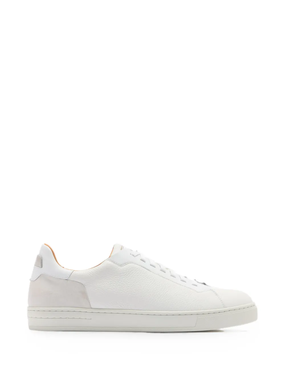 Magnanni panelled pebbled-leather sneakers Wit