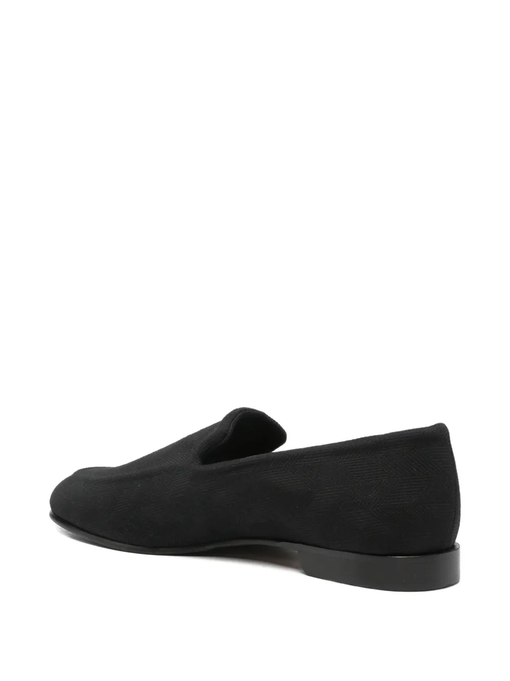 Canali herringbone-pattern loafers Zwart