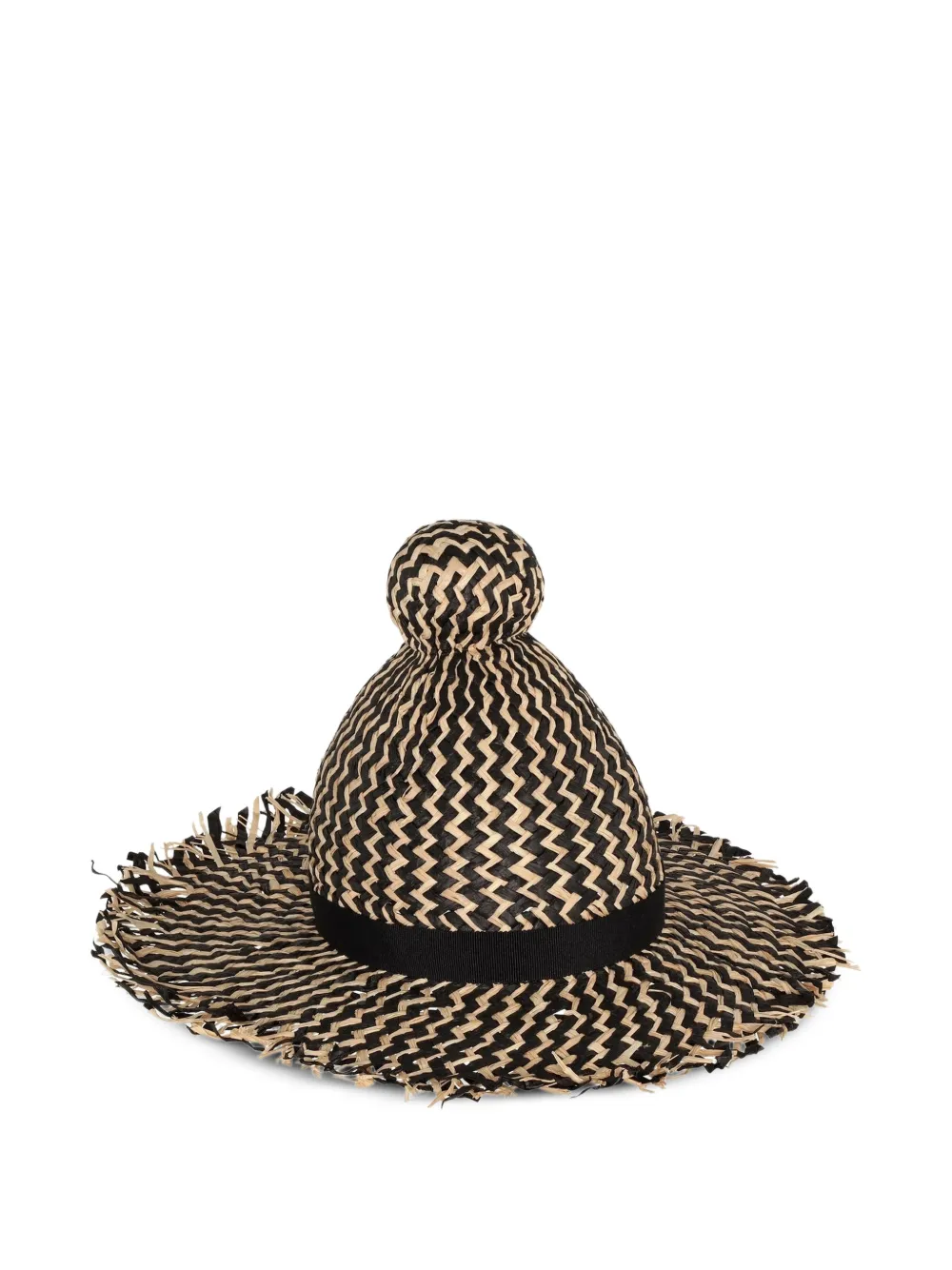 Henrik Vibskov Garden zigzag-woven straw hat - Nero