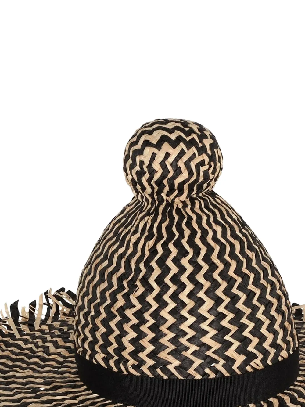 Henrik Vibskov Garden rieten hoed met zigzag patroon Zwart