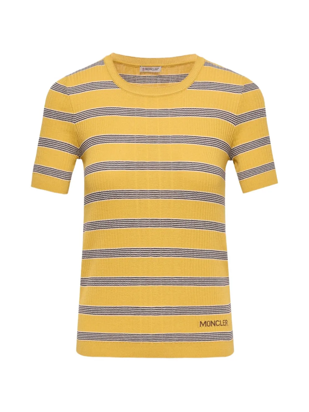 MONCLER striped ribbed-knit T-shirt - Gelb
