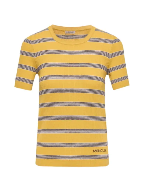 Moncler playera tejida de canalé con motivo de rayas