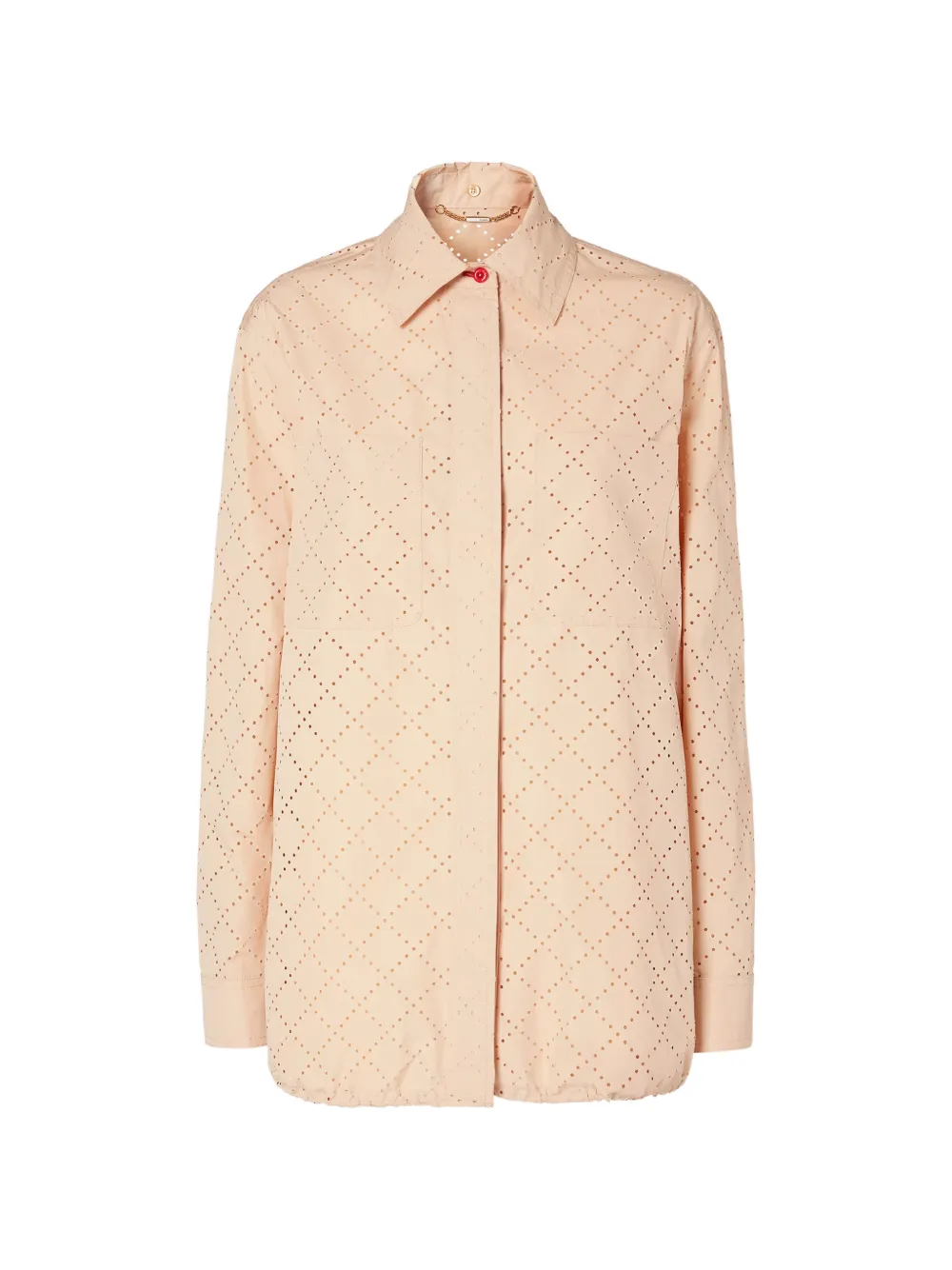 FENDI broderie-anglaise long-sleeve shirt - Neutrals