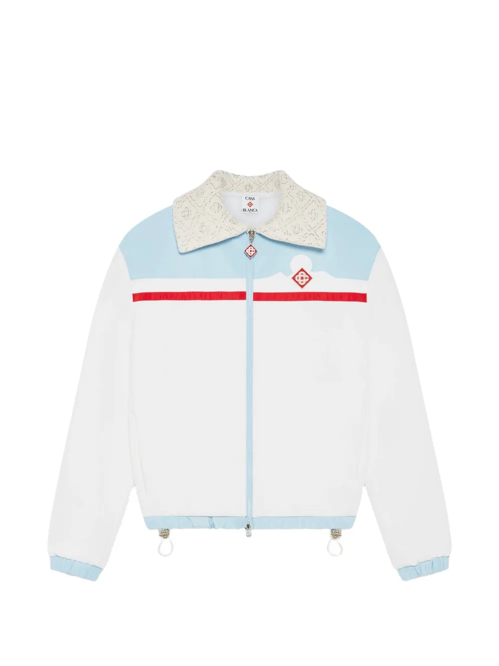 Casablanca lace-collar panelled jacket - Bianco