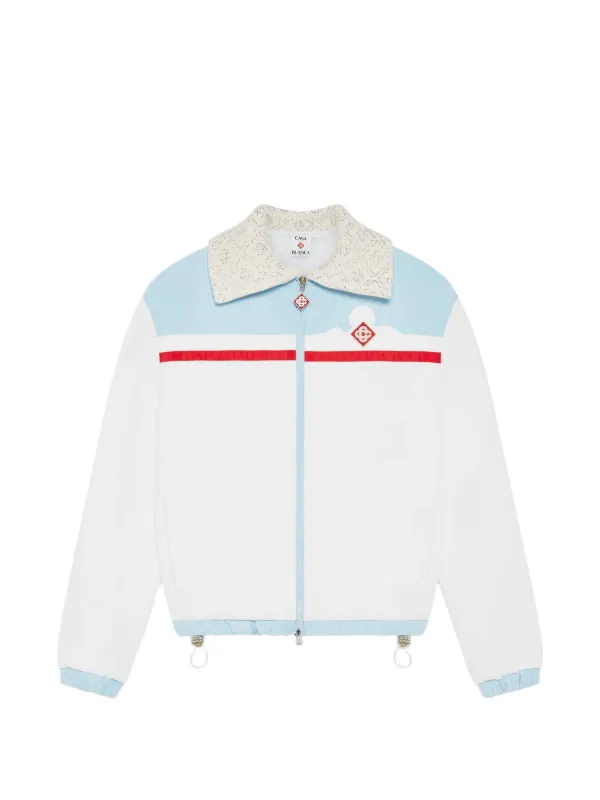 Casablanca Lace-collar Panelled Jacket in White
