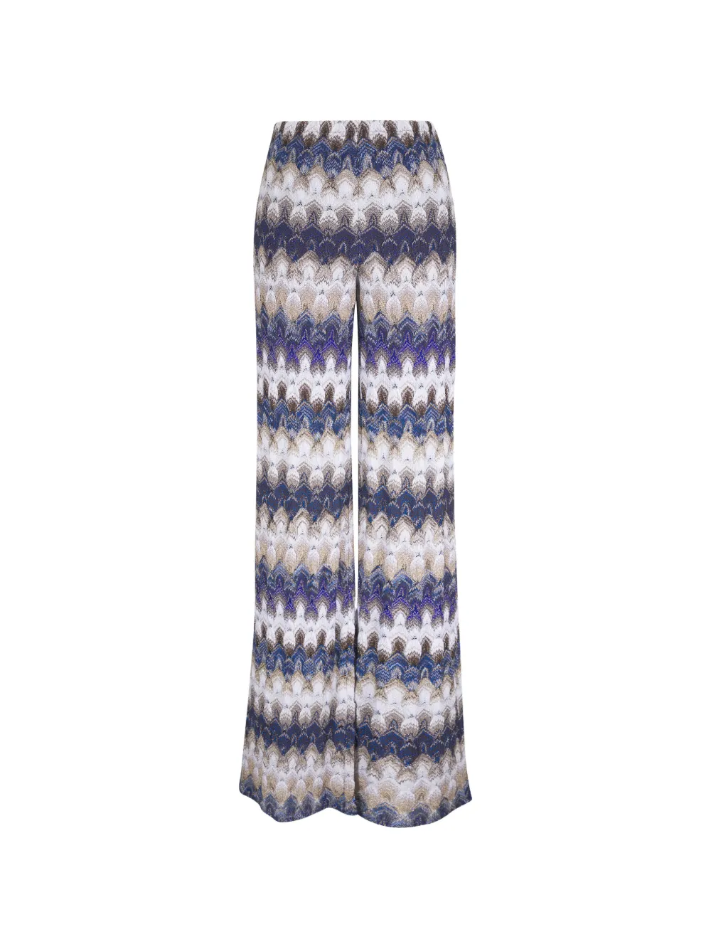 Missoni zigzag-knit wide-leg trousers - Blue