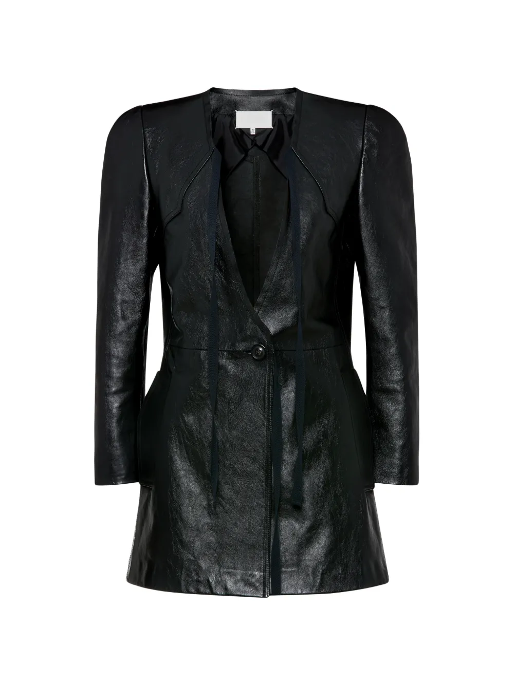 Maison Margiela tie-fastening leather jacket - Nero