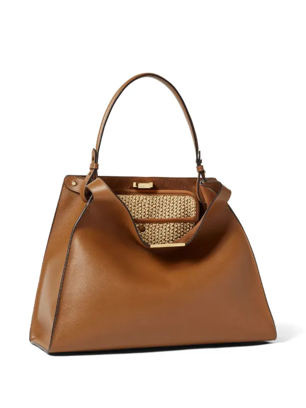 FENDI ウェイ レザーハンドバッグ M | ブラウン | FARFETCH JP