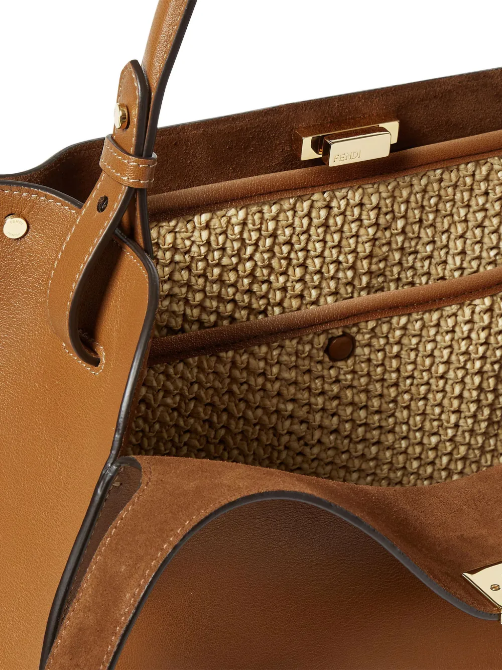 FENDI Medium Way leren shopper Bruin