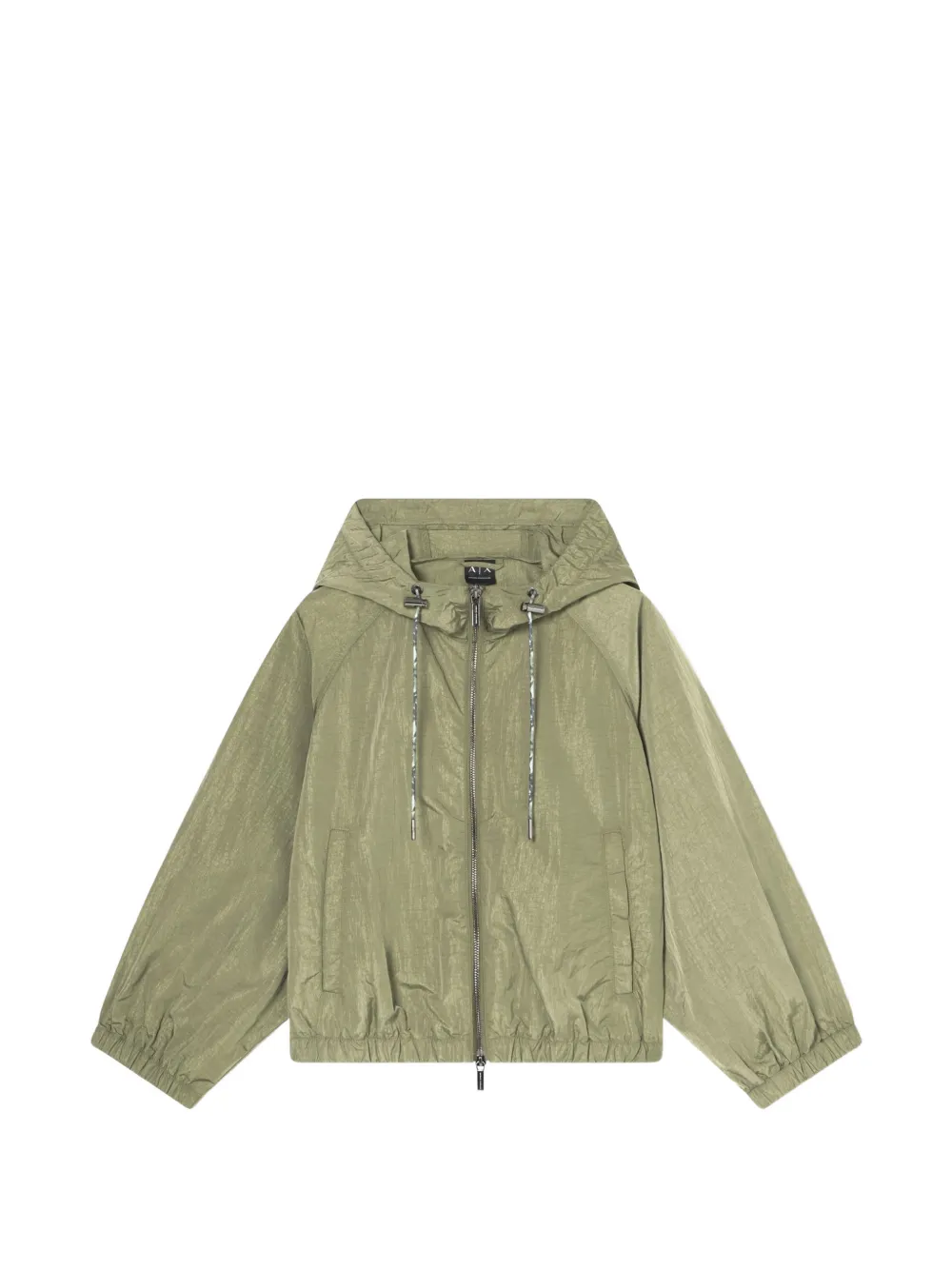 Armani Exchange hooded zip-up windbreaker jacket - Verde