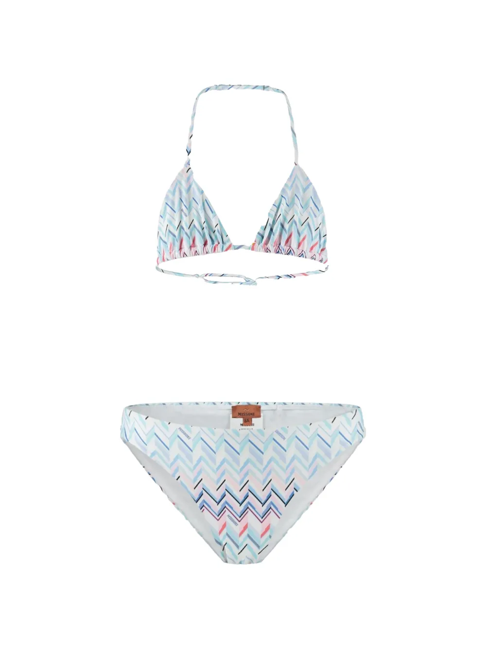 Missoni Kids zigzag triangle bikini - White