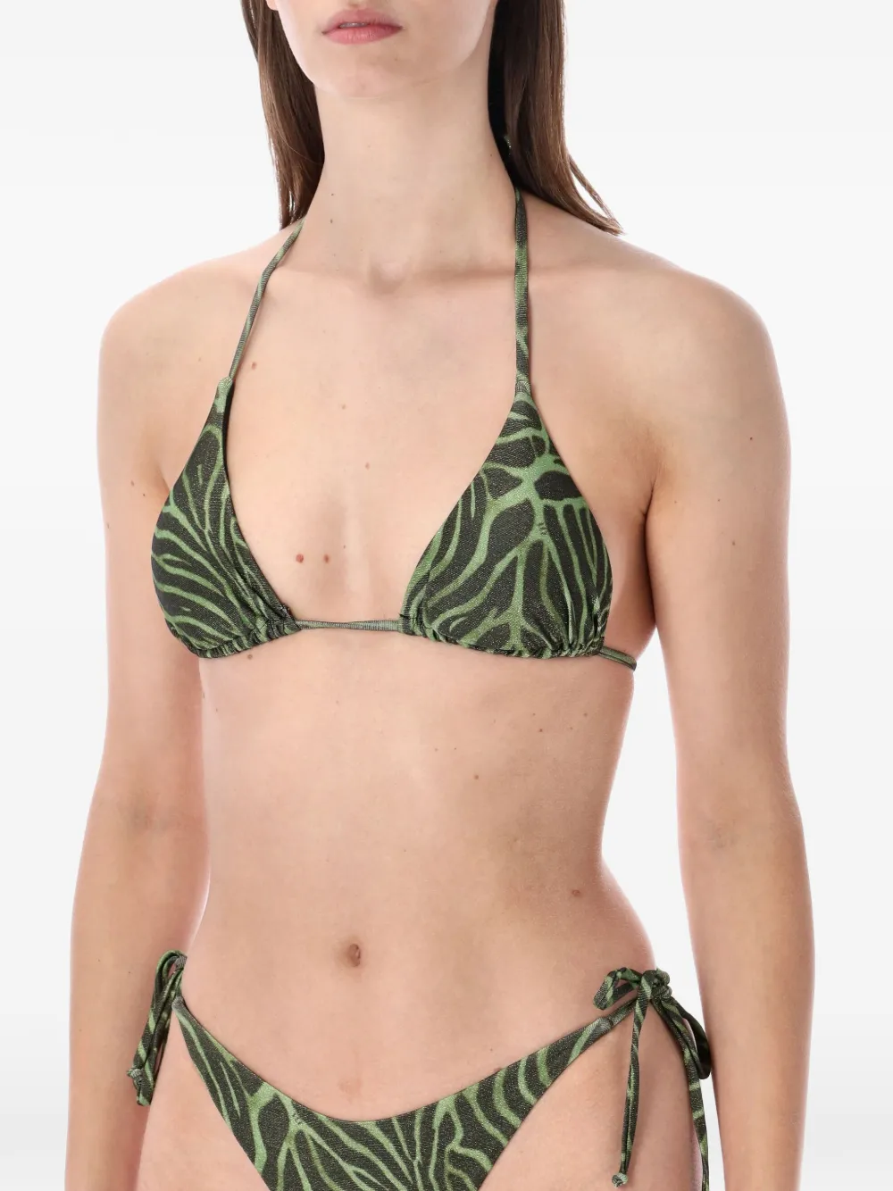  Matinée Bikini Kate Con Estampado De Cebra - Verde 