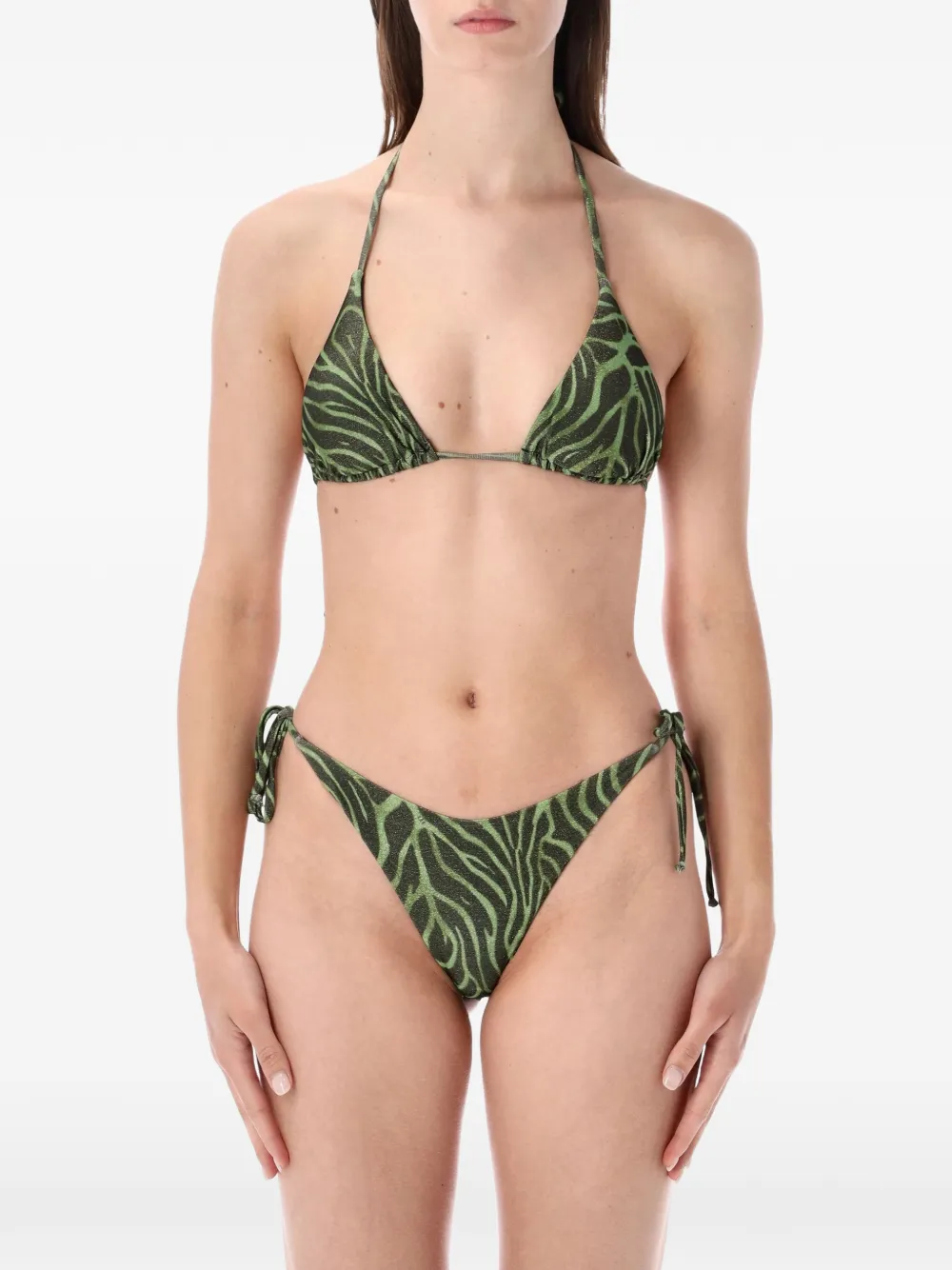  Matinée Bikini Kate Con Estampado De Cebra - Verde 
