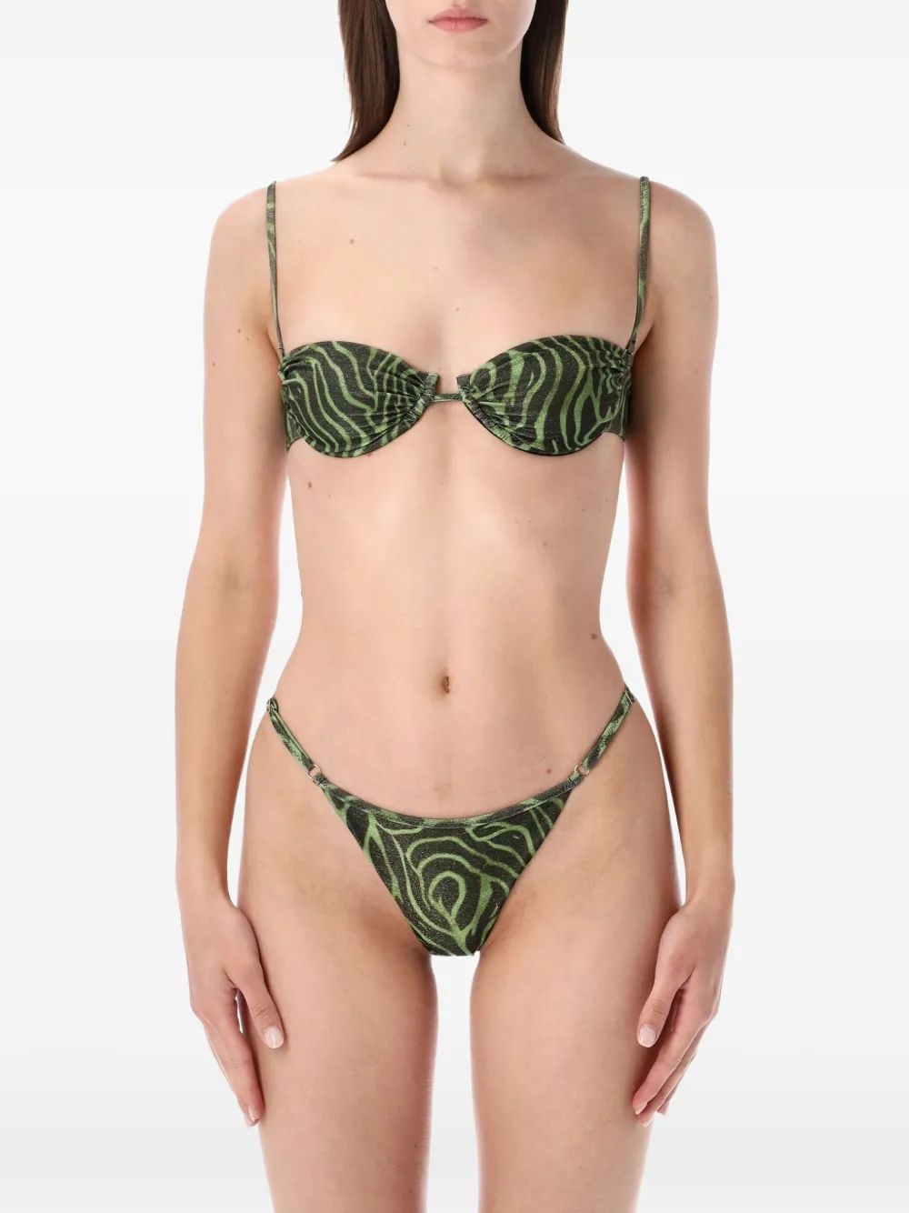 Matinée Marina bikini met zebraprint Groen