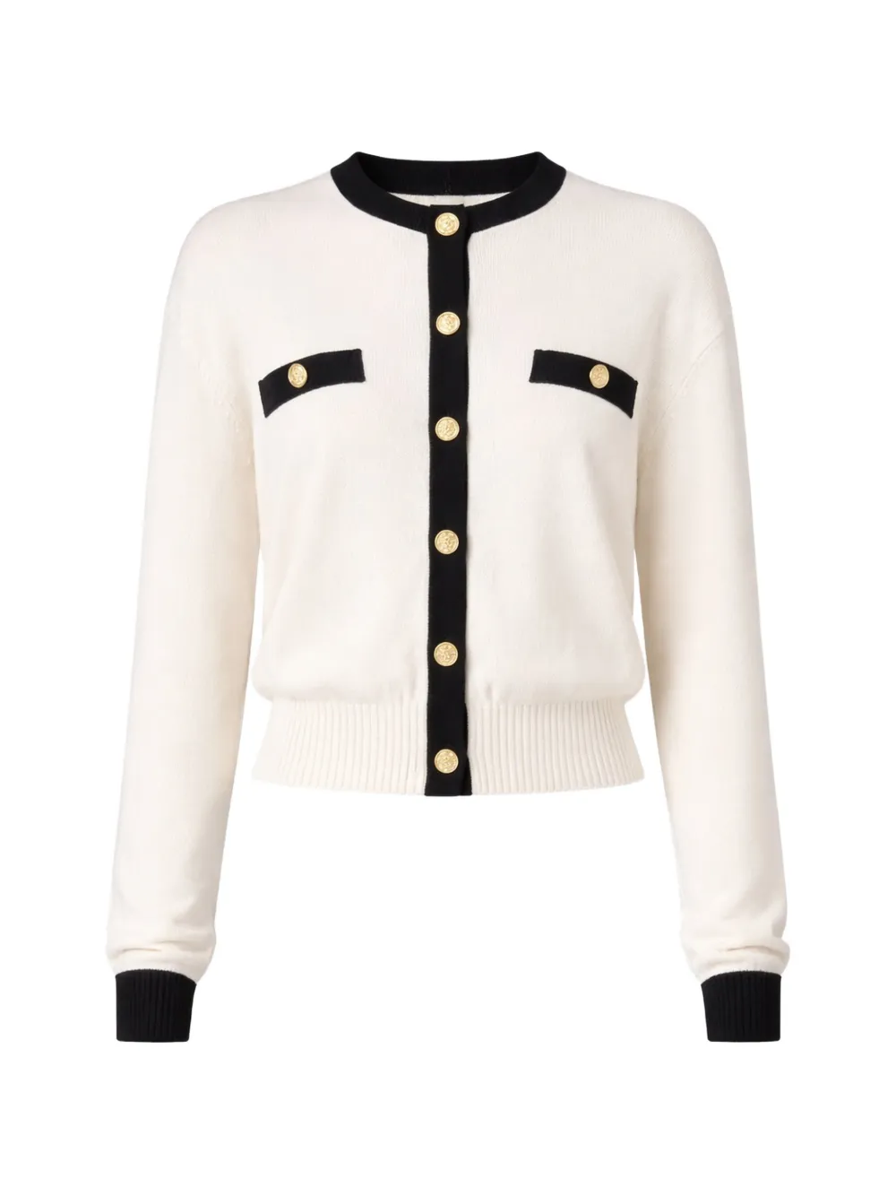 Ronny Kobo Gemma contrast-trim button-up cardigan - White