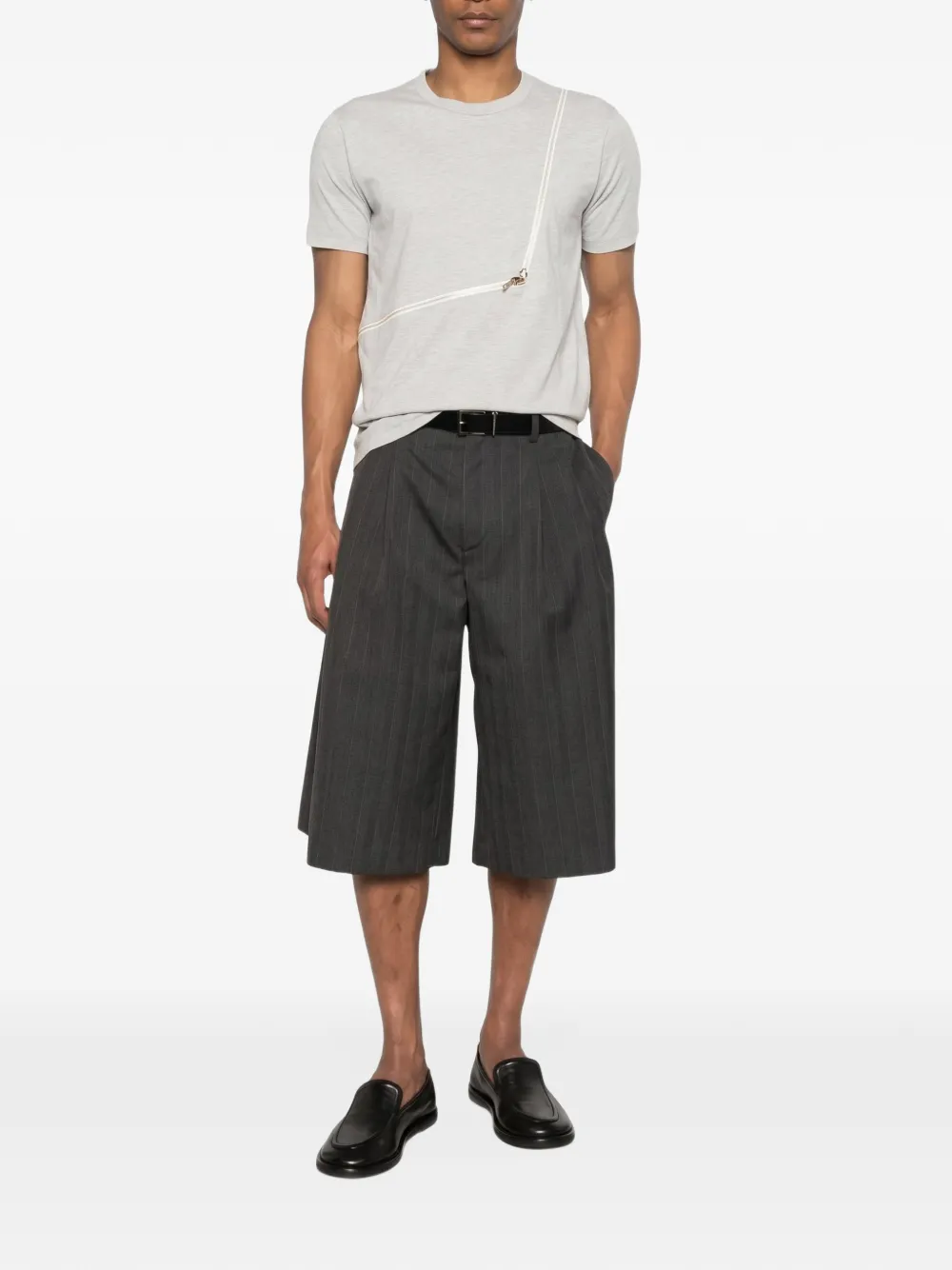 Comme Des Garçons Shirt diagonal-zip T-shirt Grijs