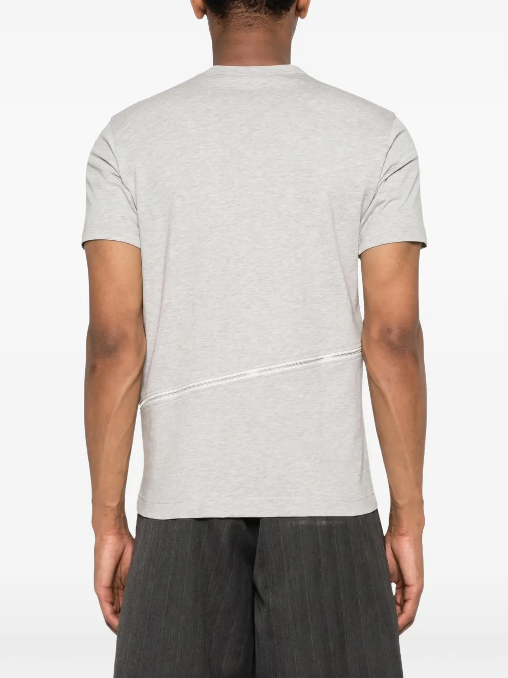 Comme Des Garçons Shirt diagonal-zip T-shirt Grijs