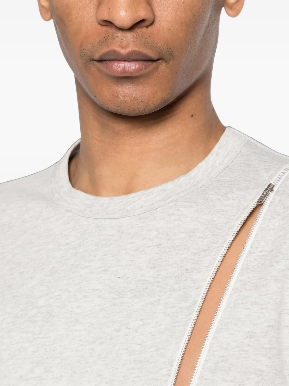 Comme Des Garçons Shirt diagonal-zip T-shirt Grijs