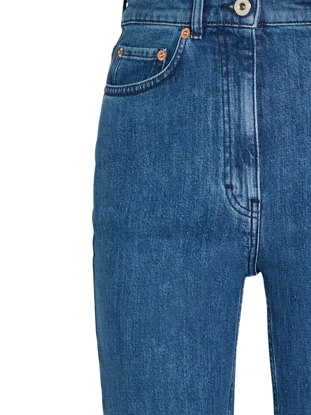 Another Tomorrow Jeans met knoopsluiting Blauw