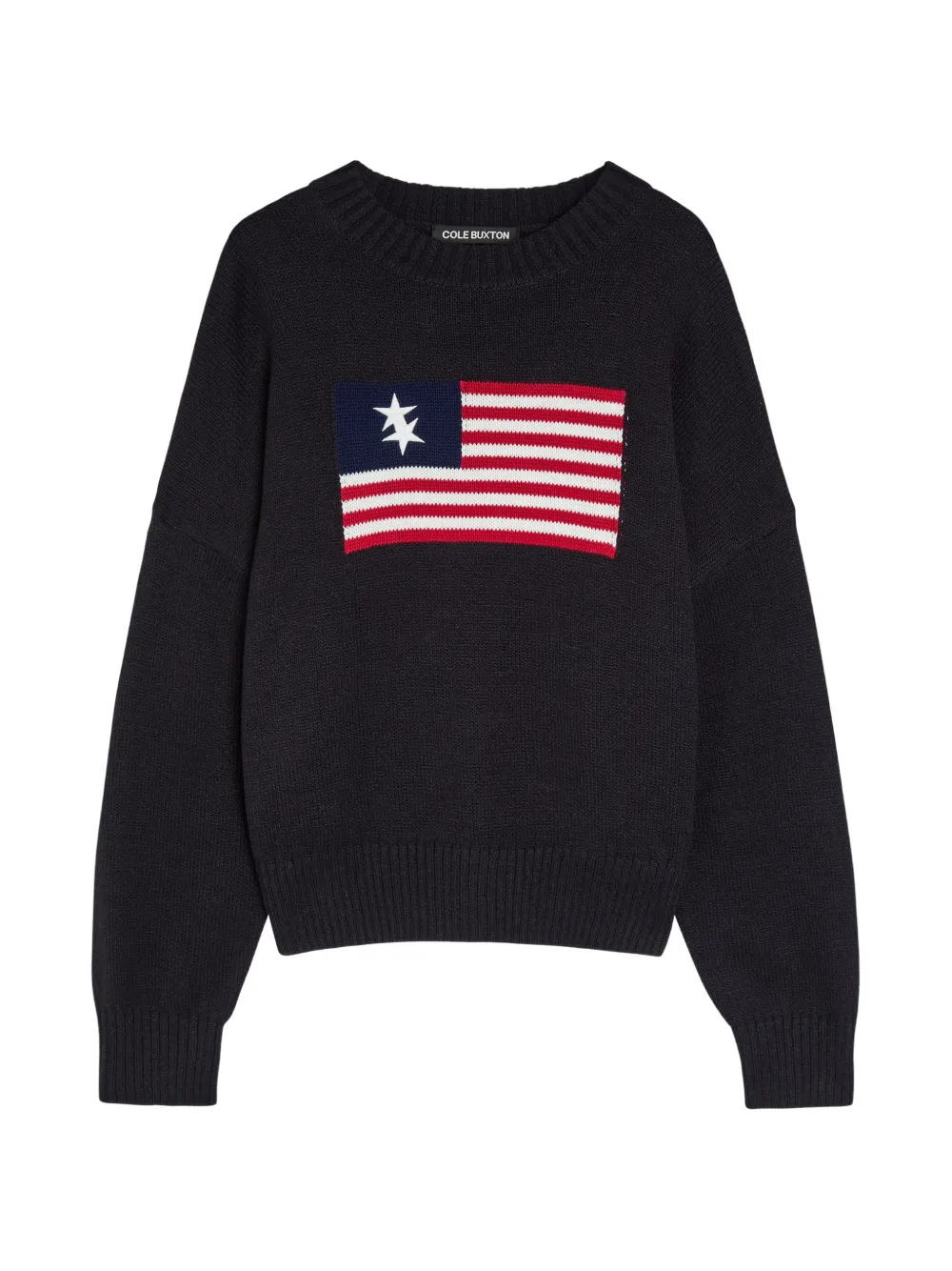 COLE BUXTON flag-intarsia knitted sweater - Blu