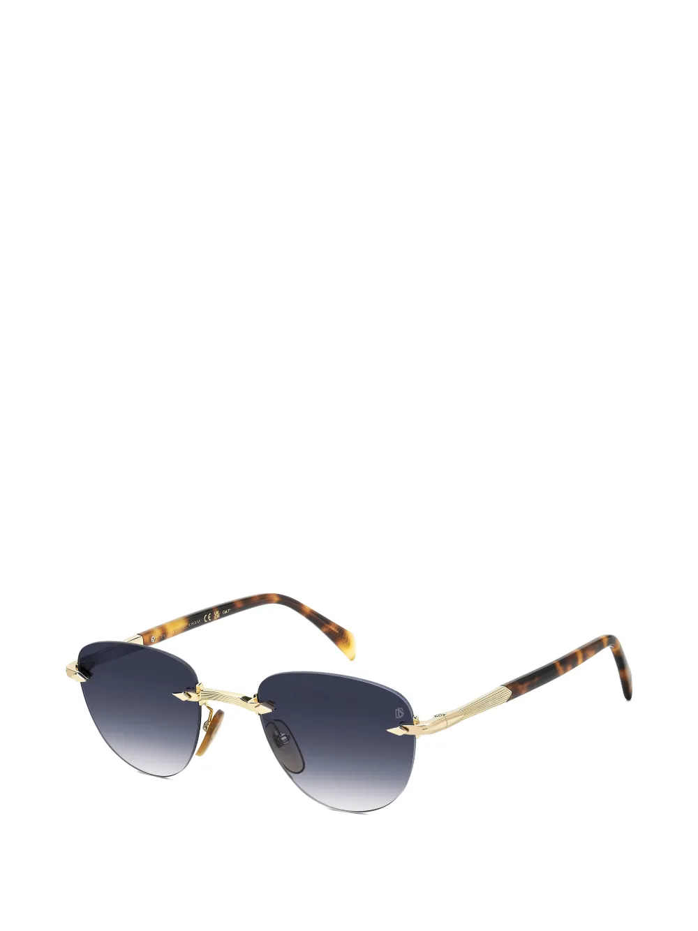 DAVID BECKHAM EYEWEAR rimless geometric-frame sunglasses - Oro