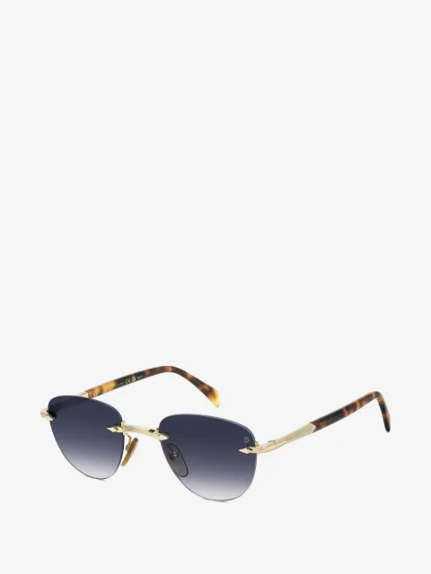 Eyewear by David Beckham rimless pilot-frame sunglasses