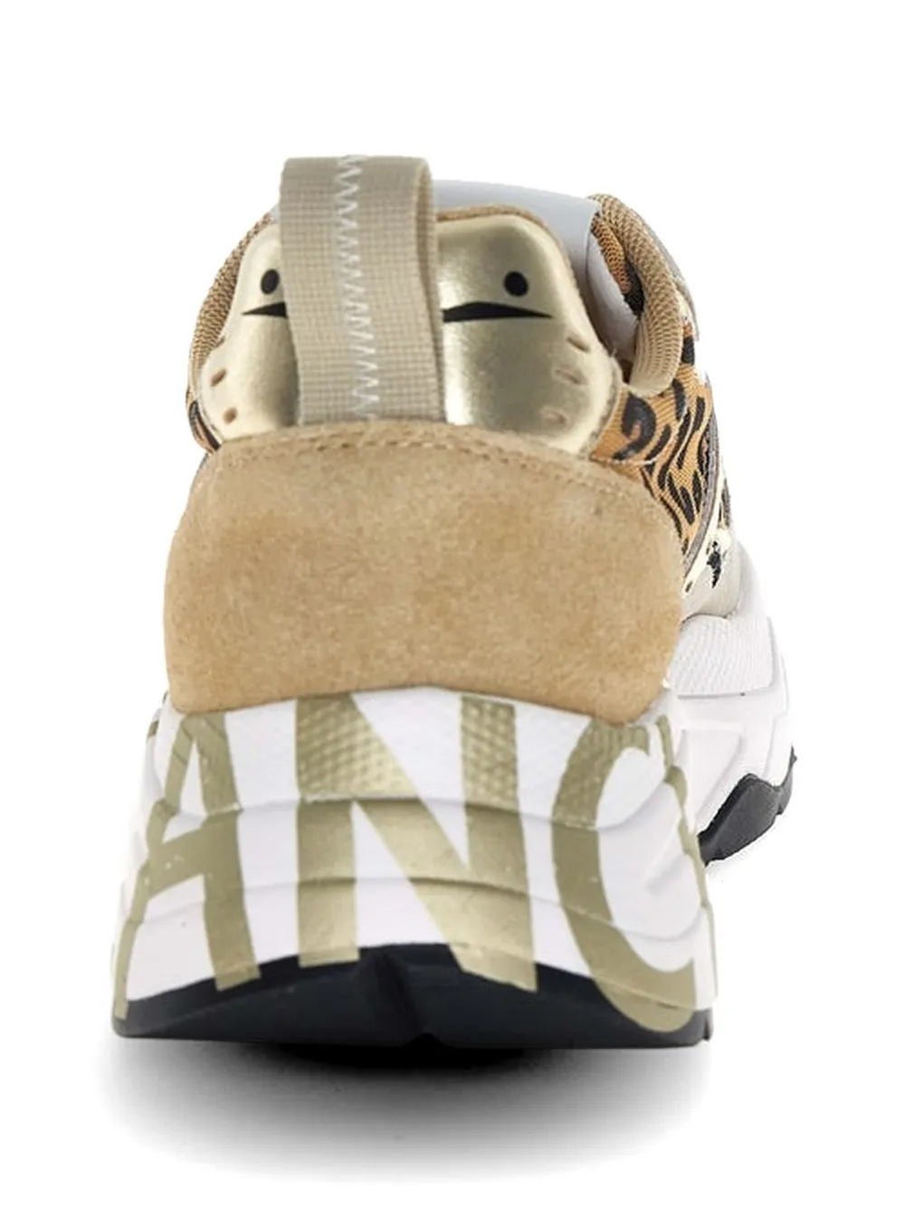 Voile Blanche Club105 sneakers met luipaardprint Beige