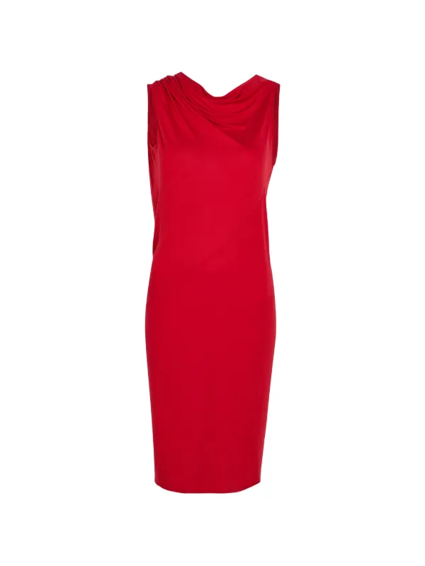 rick owens red dress Fucsia dress from Rick Owens featuring frontal and back v Rick Owens Lilies Draped Sleeveless