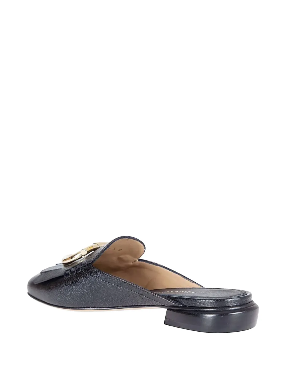 Ferragamo Gancini fringed mules Zwart