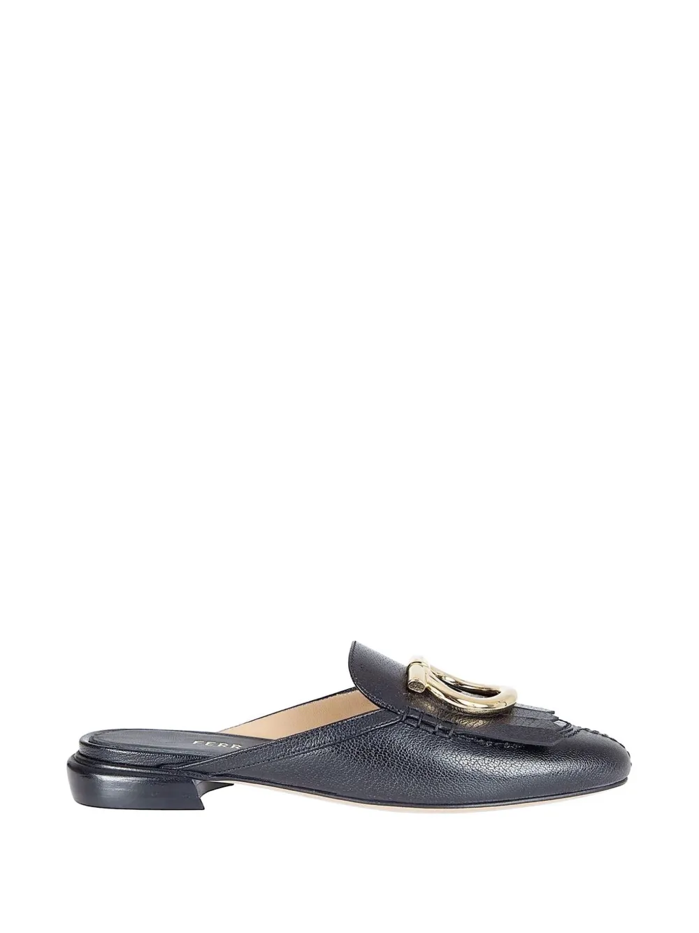 Ferragamo Gancini fringed mules - Nero