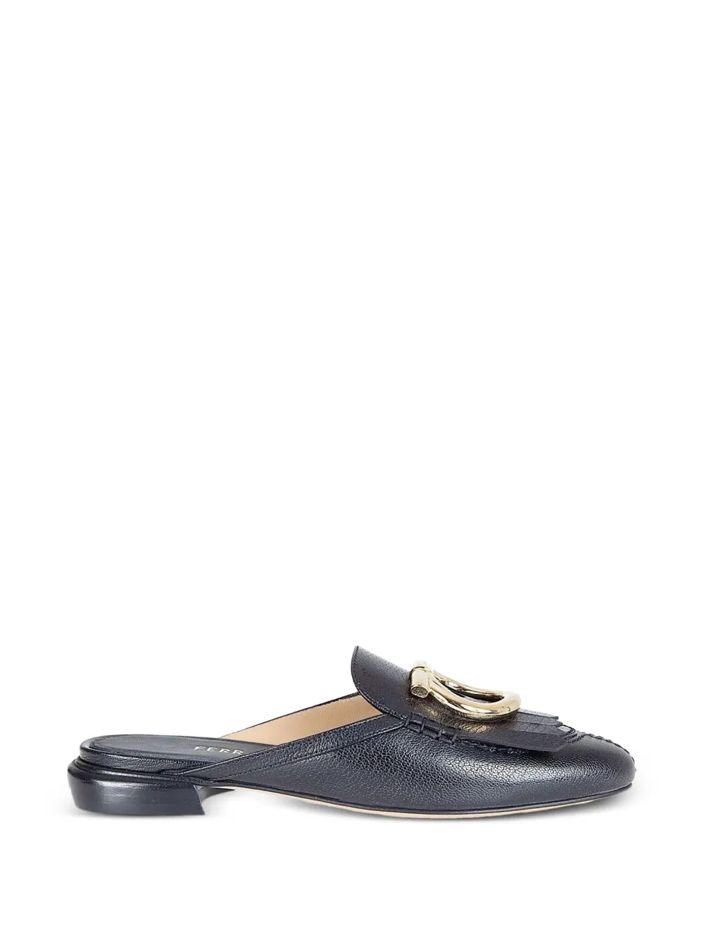 Ferragamo Gancini fringed mules - Schwarz
