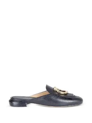 Tod's フリンジ レザーミュール | ブラック | FARFETCH JP