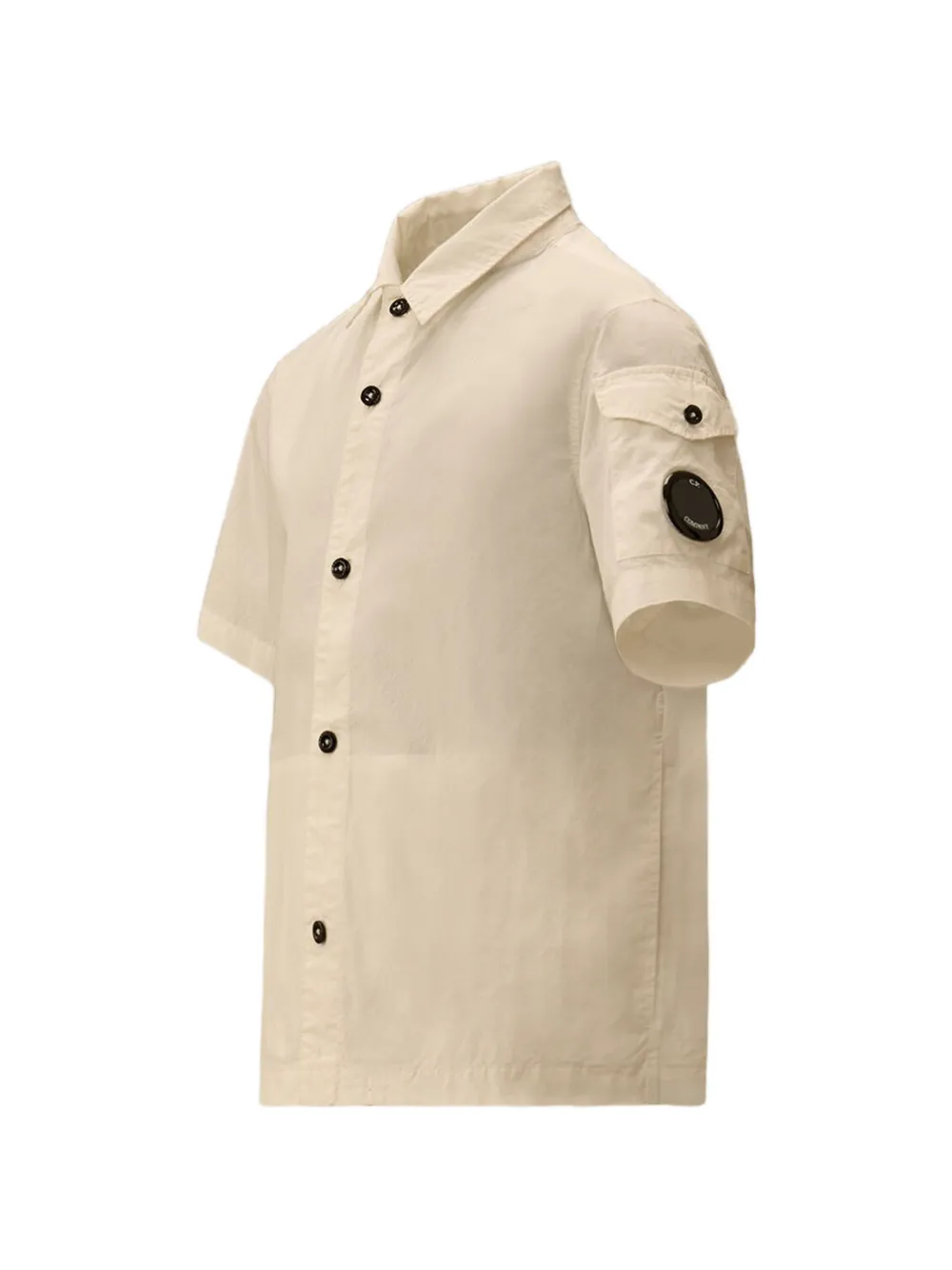 C.P. Company Kids Overhemd met Lens-detail en korte mouwen Wit