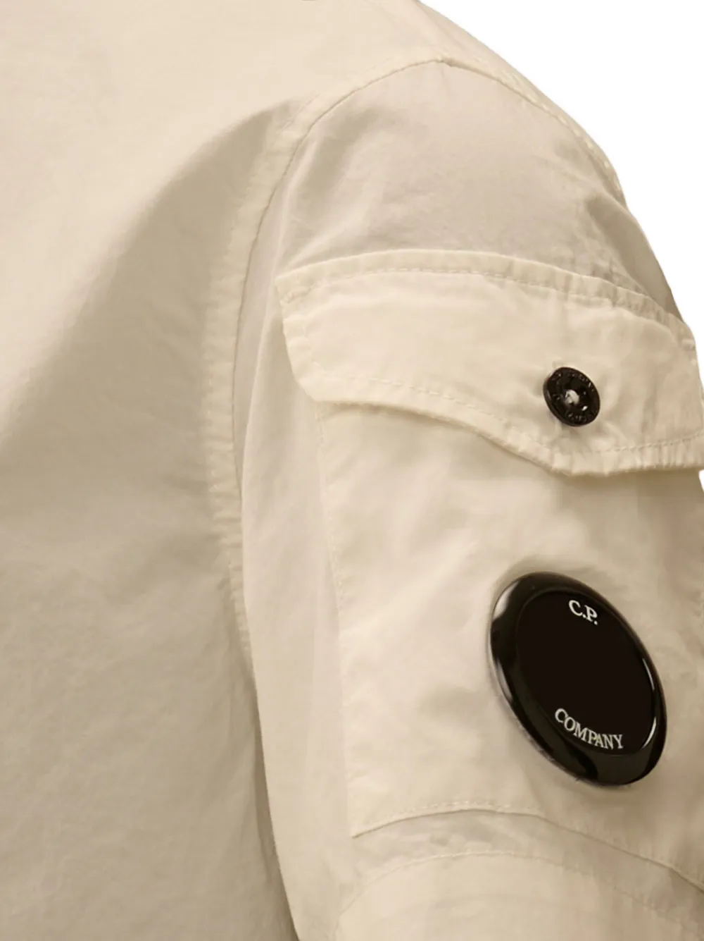 C.P. Company Kids Overhemd met Lens-detail en korte mouwen Wit