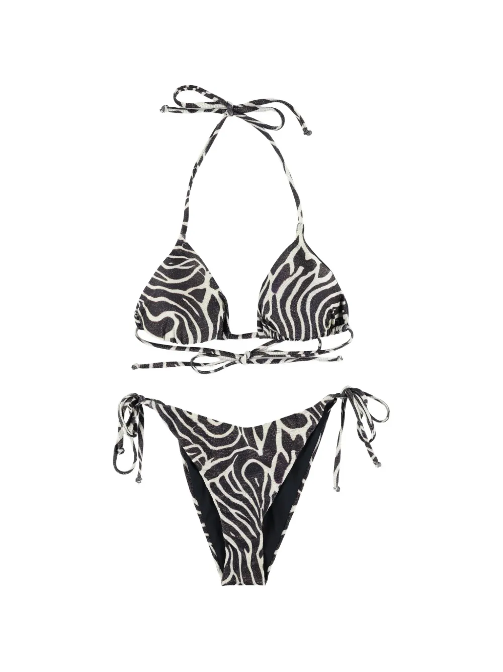 Matinée Kate zebra-print triangle bikini - Bianco