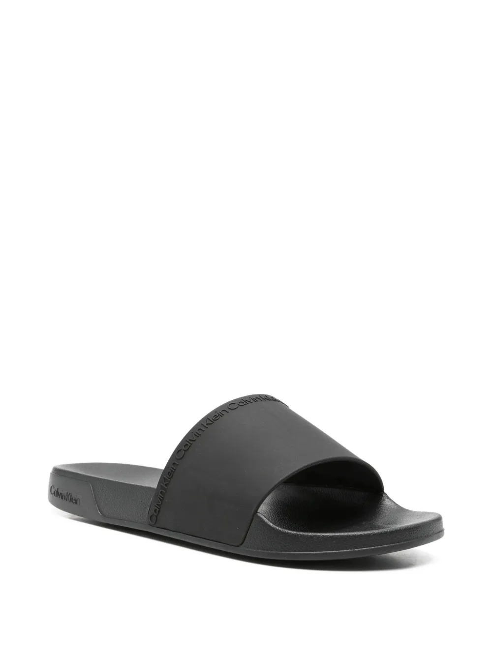 Calvin Klein Slippers met logodetail Zwart