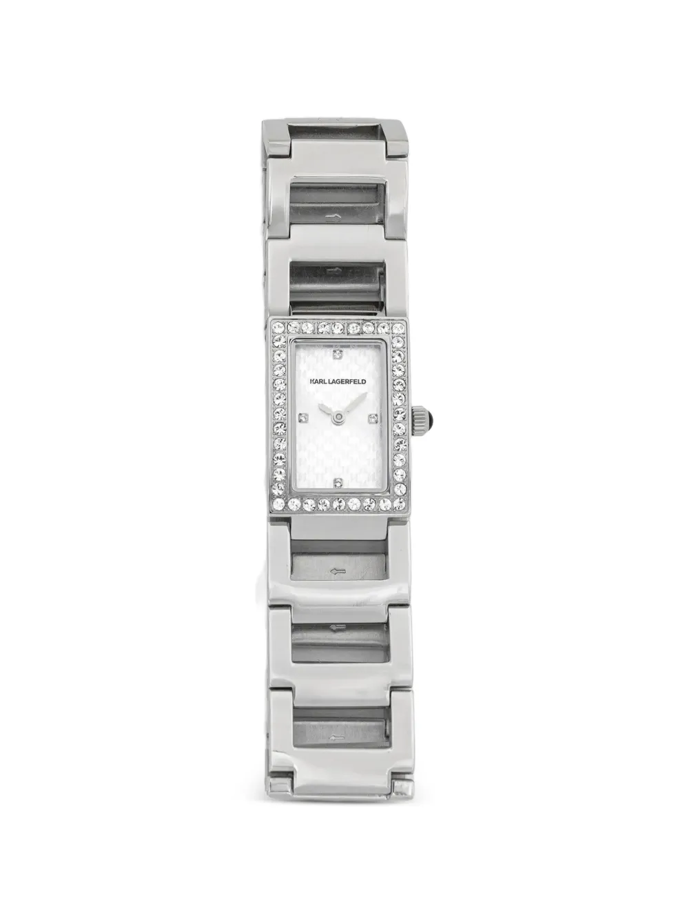 Karl Lagerfeld crystal-embellished 21mm watch - Bianco