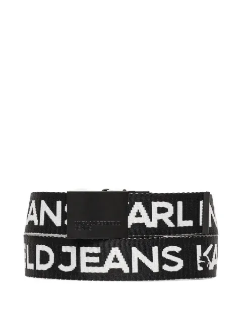 Karl Lagerfeld Jeans logo-jacquard plaque-buckle belt