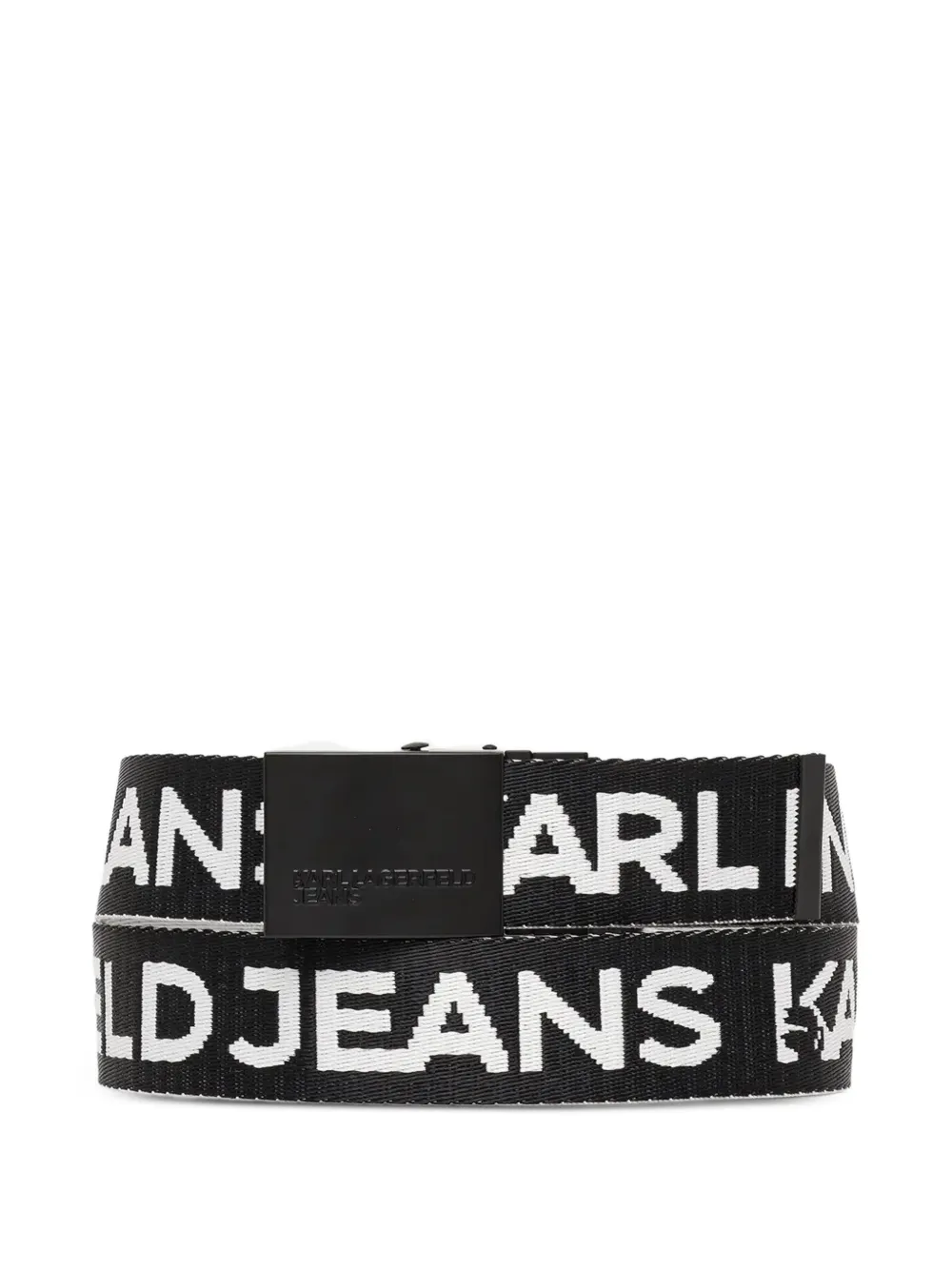Karl Lagerfeld Jeans logo-jacquard plaque-buckle belt - Nero