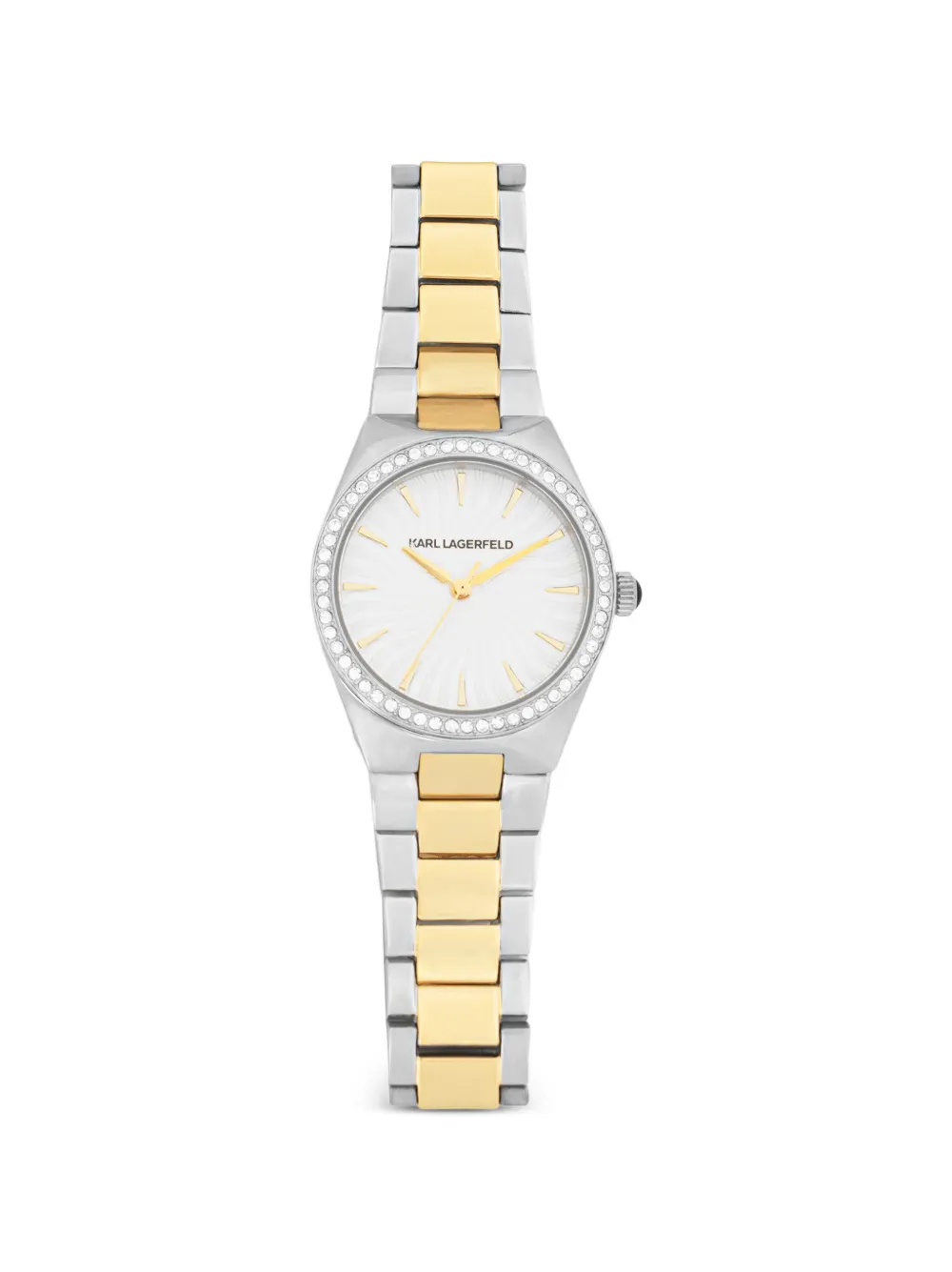 Karl Lagerfeld crystal-embellished bezel 28mm watch - Bianco