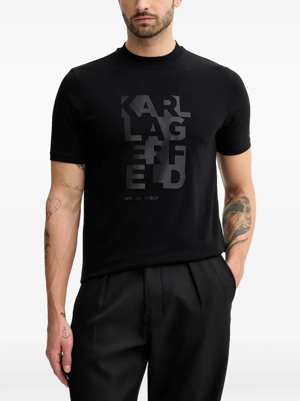 Karl Lagerfeld logo-print short-sleeve T-shirt - Schwarz