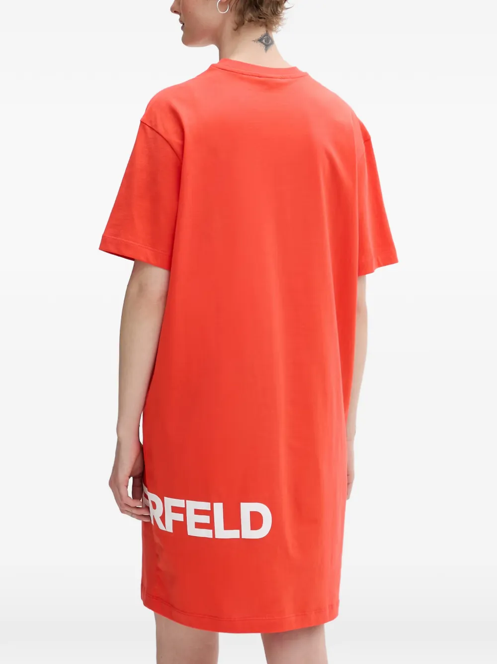 Karl Lagerfeld Jeans T-shirtjurk met logoprint Rood