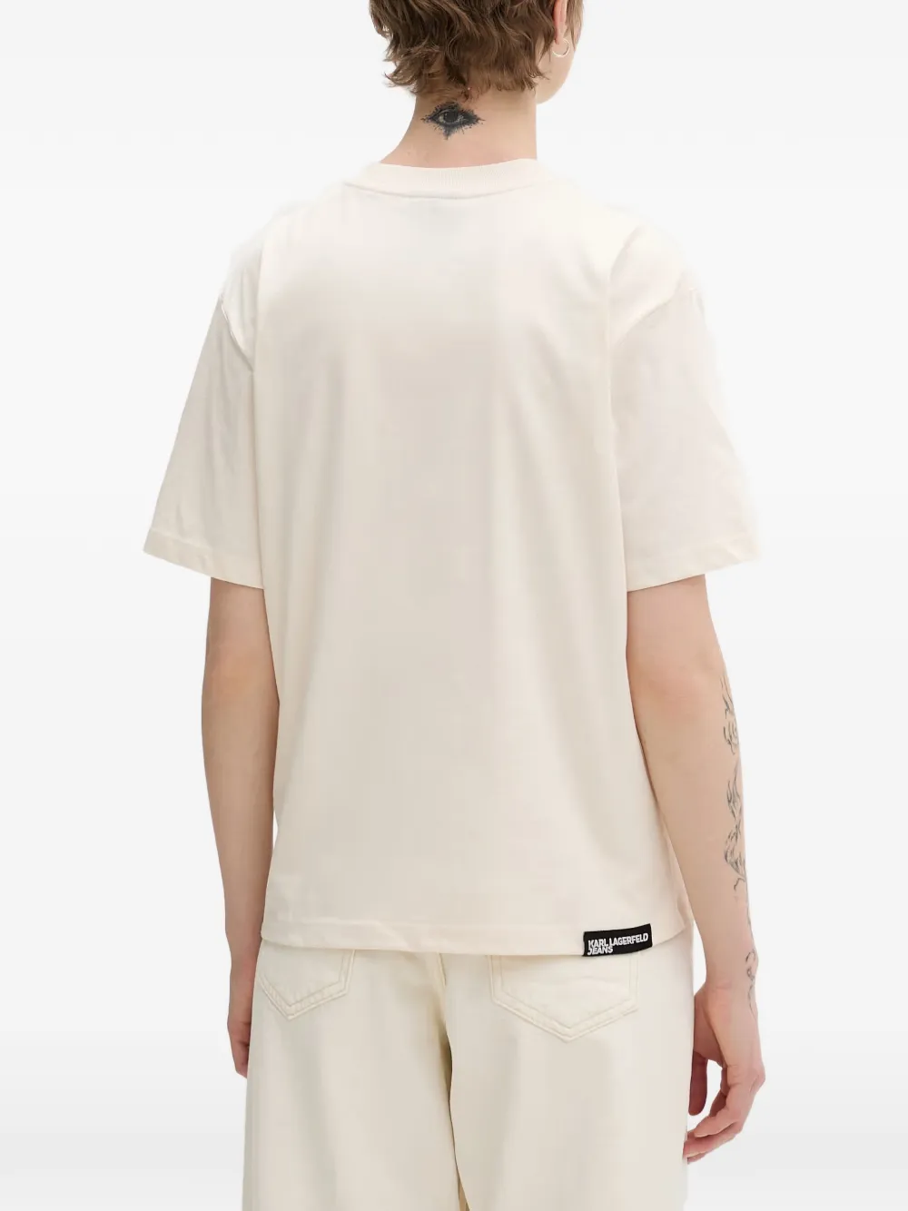 Karl Lagerfeld Jeans T-shirt met logoprint Beige