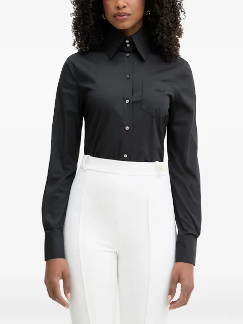 Karl Lagerfeld camisa con logo bordado y bolsillo en el pecho