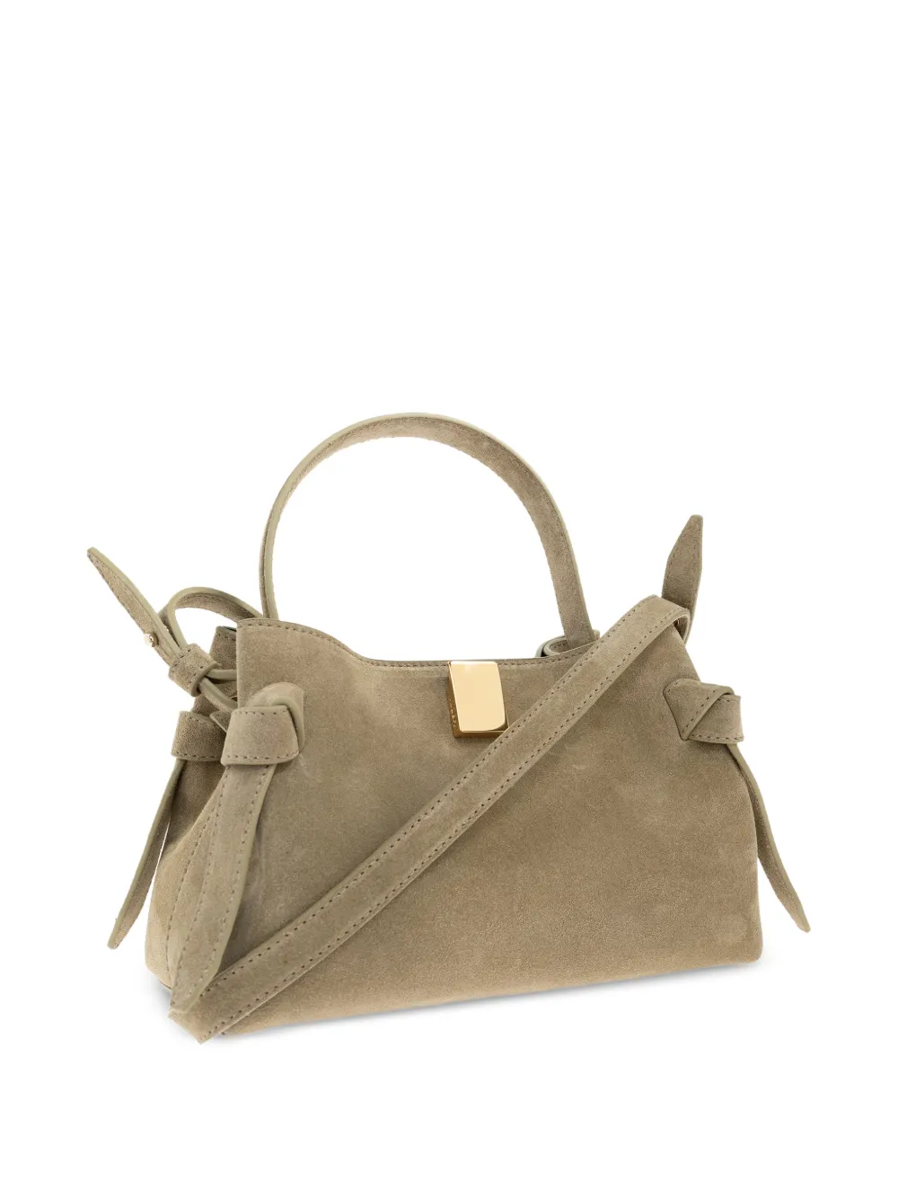 Yuzefi Mini Gyoza geknoopte suède shopper Groen