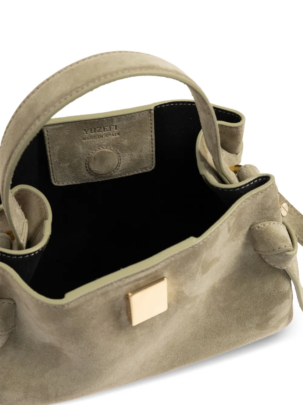 Yuzefi Mini Gyoza geknoopte suède shopper Groen