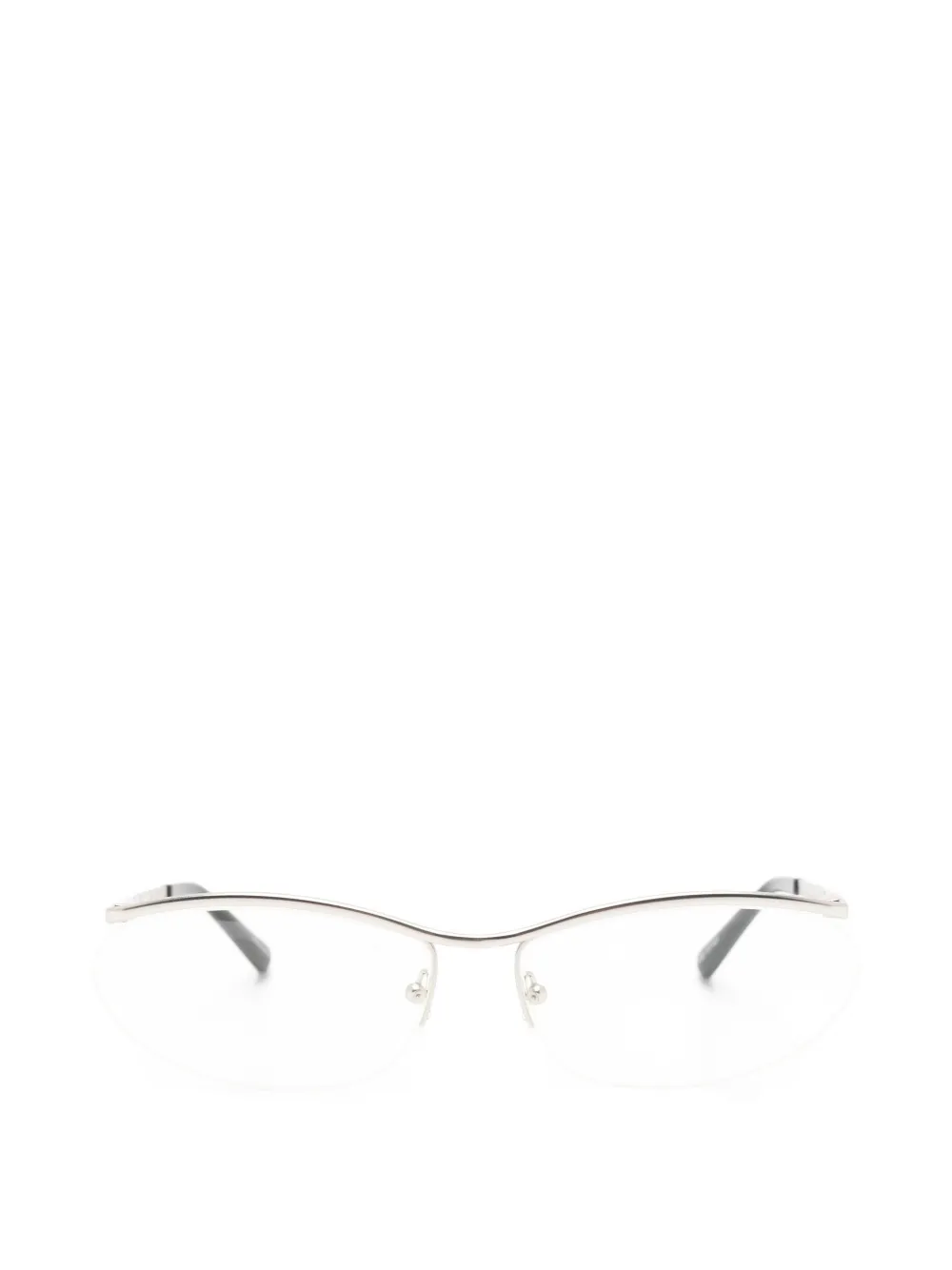 The Attico x Linda Farrow Charlotte cat-eye semi-rimless glasses - Silber